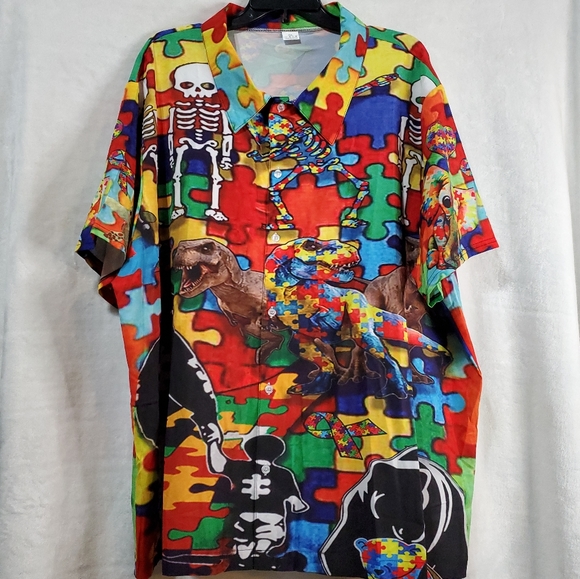 Source Unknown Other - Autism Awareness Men's 3X It's OK To Be Different Hawaiian Shirt #M99